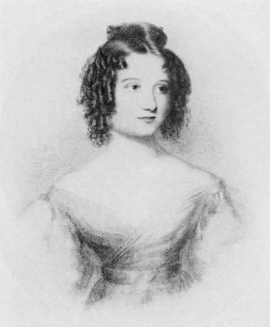 Lord Byron'ın kızı Ada Byron'ın (Augusta Ada King-Noel, Lovelace Kontesi) 17 yaşındaki bir çizimi.
