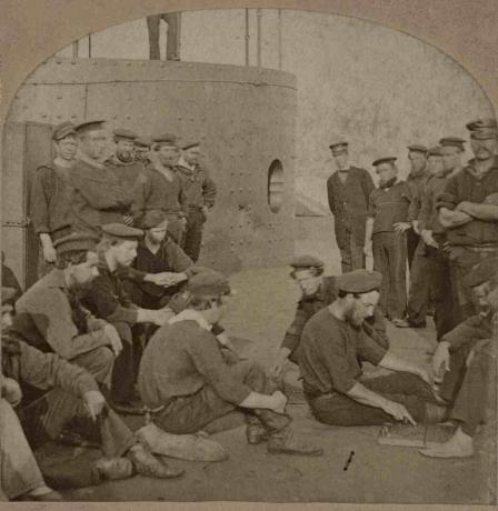Monitör Denizcileri güvertesinde rahatlatıcı, yaz 1862.