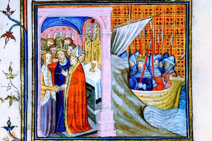Aquitaine ve VII.Louis ile Eleanor ve denizciliğe seyahat eden Louis'in evliliği