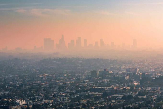 Amerika birleşik devletleri, kalifornia., Los angeles, smog, üstünde, los angeles