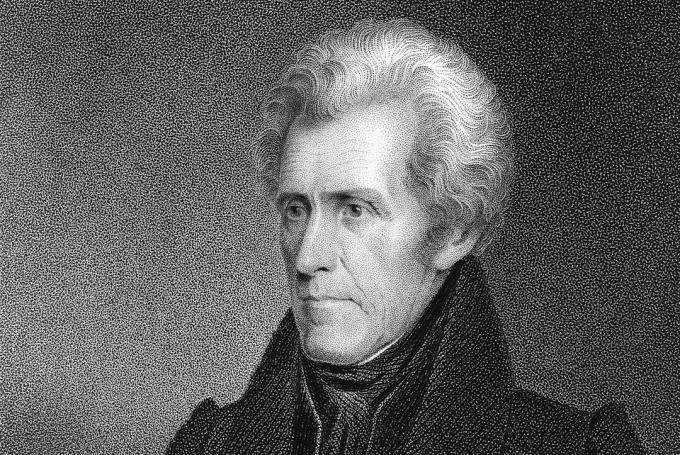 Başkan Andrew Jackson'ın oyulmuş portresi
