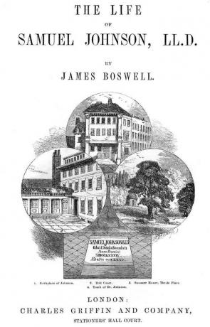 James Boswell'in 'Samuel Johnson'ın Hayatı, LLD' başlığı.