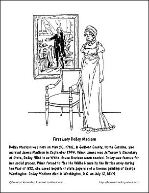 First Lady Dolley Madison Boyama Sayfası