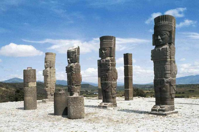 Atlantis savaşçıları, Quetzalcoatl Tapınağı, Tula, Meksika, Toltec Uygarlığı arkeolojik alanı