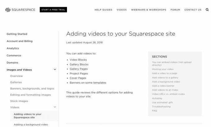 Squarespace sitenizin web sayfasına video ekleme