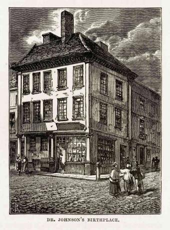 Johnson Doğum Yeri, Litchfield, Staffordshire, İngiltere Victoria Gravür, 1840