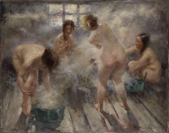 Bir Rus Banya'sında, 1916. Şarkıcı: Tikhov, Vitali Gavrilovich