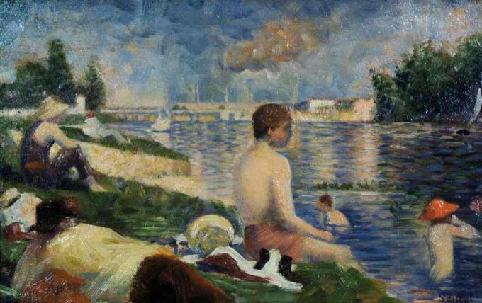 Georges Seurat tarafından Asnieres'te Yıkananlara Son Çalışma