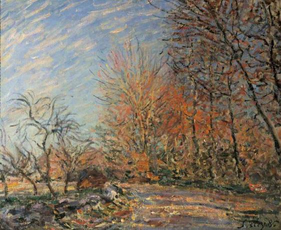 albert sisley görünüm fontainebleau ahşap