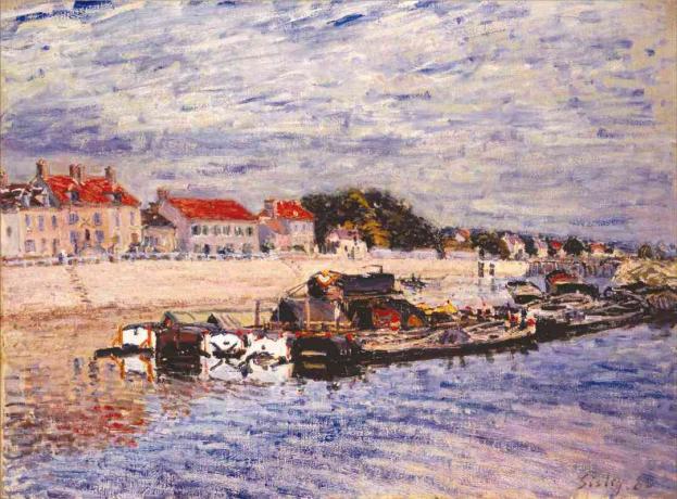 alfred sisley mavna üzerinde bu loing