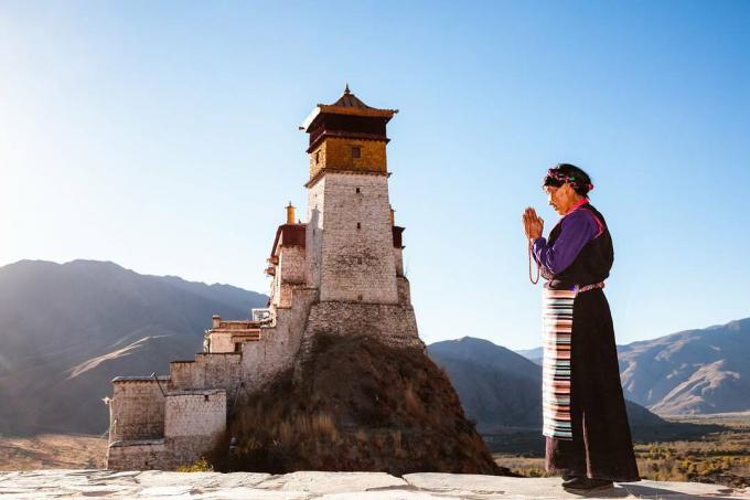 Geleneksel kıyafet, Tibet eski Tibet kadın