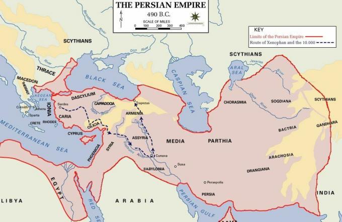 MÖ 490'da Pers İmparatorluğu Haritası