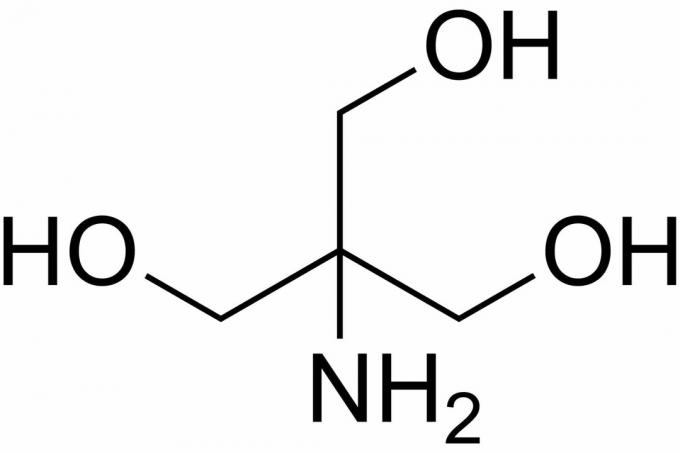 Tris tampon çözeltisi; 2-amino-2- (hidroksimetil) propan-1,3-diolün yapısı