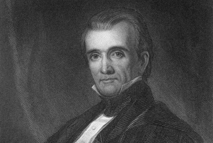 Oyulmuş portre James K. Polk