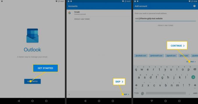 Android için Outlook'ta GoDaddy e-postanızı girin.