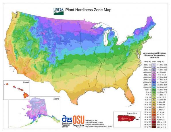 ABD Bitki Sertliği Bölge Haritası