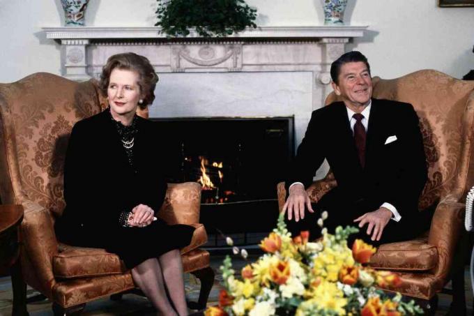 Başkan Ronald Reagan, Margaret Thatcher ile, 1981.