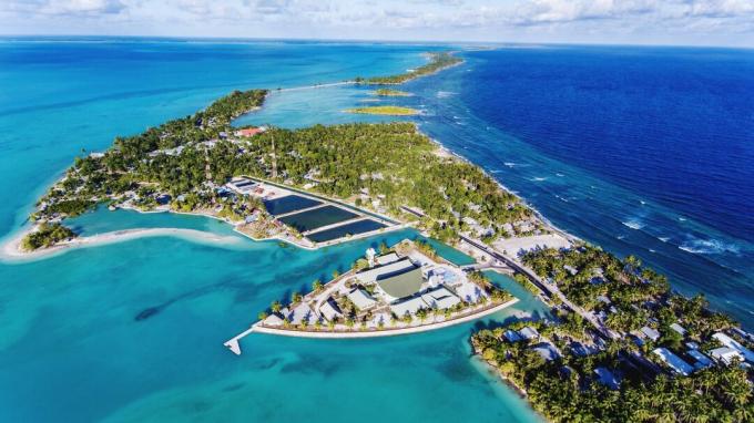 Kiribati Adası havadan görünümü